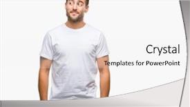  Presentation with thinking - Audience pleasing presentation design consisting of staar - young handsome man over isolated backdrop and a  colored foreground