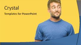  Presentation with isolated paw prints over white - Colorful theme enhanced with staar - young handsome man over isolated backdrop and a  colored foreground