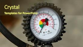  Presentation with tyre - PPT layouts consisting of manometer for car tyre pressure background and a tawny brown colored foreground
