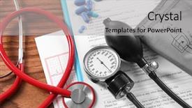  Presentation with medical pharmacy - Amazing slide deck having manometer with patient history backdrop and a light gray colored foreground