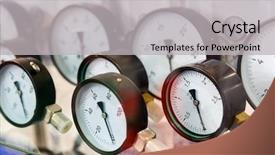  Presentation with plumbing - PPT layouts with manometers pressure gauges plumbing equipment background and a light gray colored foreground