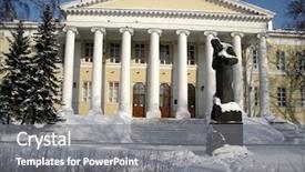  Presentation with russian - PPT theme featuring manor lord - russian palace background and a gray colored foreground