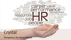 Presentation with human resources management - Slides with manpower growth - concept conceptual hr or human background and a  colored foreground
