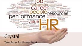  Presentation with human resources management - PPT layouts consisting of manpower growth - concept conceptual hr or human background and a coral colored foreground