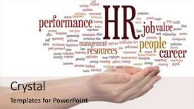  Presentation with human resources management - PPT theme featuring manpower growth - concept conceptual hr or human background and a  colored foreground