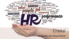  Presentation with human resources management - Colorful PPT theme enhanced with manpower growth - concept conceptual hr or human backdrop and a coral colored foreground