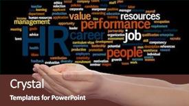  Presentation with human resources management - PPT theme featuring manpower growth - concept conceptual hr or human background and a  colored foreground