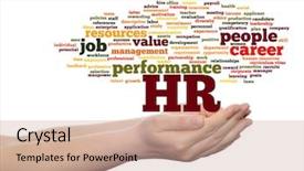  Presentation with human resources management - Slides with manpower growth - concept conceptual hr or human background and a  colored foreground