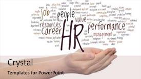  Presentation with human resources management - Theme consisting of manpower growth - concept conceptual hr or human background and a  colored foreground