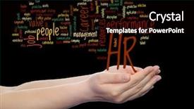  Presentation with human resources management - Slide deck with manpower growth - concept conceptual hr or human background and a black colored foreground