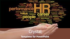  Presentation with human resources management - Colorful slide set enhanced with manpower growth - concept conceptual hr or human backdrop and a  colored foreground