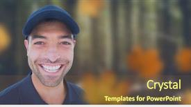  Presentation with leaves - Colorful slide deck enhanced with man's face in forest backdrop and a  colored foreground