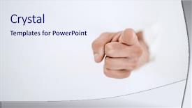  Presentation with breaking through - PPT layouts consisting of man's hand breaking background and a sky blue colored foreground