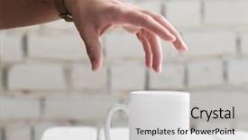  Presentation with man heart attact hand hold - PPT theme enhanced with man's hand is going background and a light gray colored foreground