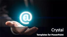  Presentation with internet - Theme with man's hand holds internet sign background and a black colored foreground