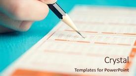  Presentation with ticket - PPT layouts having man's hand with lottery background and a lemonade colored foreground