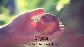  Presentation with light rays - Beautiful PPT theme featuring mans hand with rainbow backdrop and a violet colored foreground