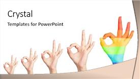  Presentation with rainbow flag - PPT layouts having man's hands isolated background and a white colored foreground
