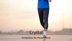  Presentation with dry pineapple close up many - Slides having mans legs running at sunset background and a  colored foreground