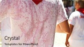  Presentation with wine shop and barrel - Presentation design consisting of wine san fermin festival background and a soft green colored foreground