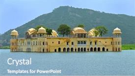  Presentation with water - Cool new presentation theme with mansagar lake in jaipur india backdrop and a light blue colored foreground