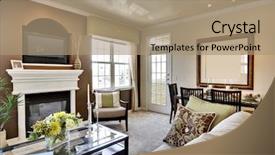  Presentation with apartment - Slides with mantle - apartment great room background and a coral colored foreground