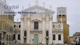  Presentation with italy - Slide deck consisting of mantova-italy-city-views background and a sky blue colored foreground