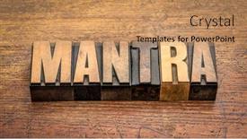  Presentation with wood rustic - Colorful slide deck enhanced with mantra-in-vintage-wood-letterpress backdrop and a coral colored foreground