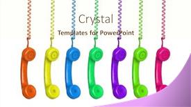  Presentation with vintage - PPT theme enhanced with manu-colorful-vintage-phones-hanging background and a cream colored foreground