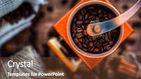  Presentation with empty of wood table top - Slides having manual coffee grinder on wooden background and a tawny brown colored foreground