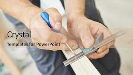  Presentation with locksmith - Audience pleasing slides consisting of manual handling - close-up carpenter process of wood backdrop and a coral colored foreground