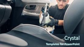  Presentation with dry cleaning - Cool new presentation with manual handling - professional dry cleaning of car backdrop and a ocean colored foreground