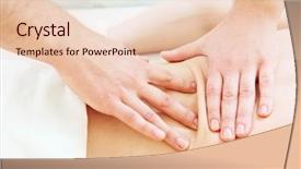  Presentation with medical procedure - Colorful PPT layouts enhanced with manual medical relaxation procedure massage backdrop and a lemonade colored foreground
