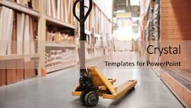  Presentation with pallet - Beautiful slides featuring manual pallet jack in supermarket backdrop and a  colored foreground