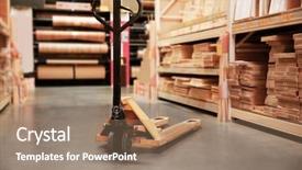  Presentation with pallet - Cool new slides with manual pallet jack in supermarket backdrop and a  colored foreground