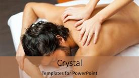  Presentation with massage therapy - Cool new slide set with manual therapy - man having a massage backdrop and a coral colored foreground