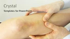  Presentation with bone - Amazing presentation theme having manual-tibia-bone-treatment-close backdrop and a sky blue colored foreground