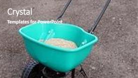  Presentation with seeds - Beautiful PPT theme featuring manually-operated-seeder-filled backdrop and a gray colored foreground