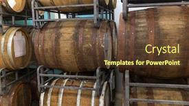  Presentation with winery - Presentation design consisting of manufacture-and-production-concept-wooden background and a tawny brown colored foreground