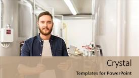  Presentation with craft beer - Amazing theme having manufacture business and people concept backdrop and a coral colored foreground