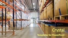  Presentation with manufacturing industry - Beautiful PPT layouts featuring manufacture cardboard - logistic storage shipment industry backdrop and a tawny brown colored foreground