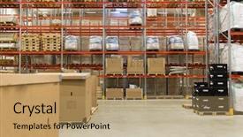  Presentation with industry - Audience pleasing slide deck consisting of manufacture cardboard - logistic storage shipment industry backdrop and a coral colored foreground