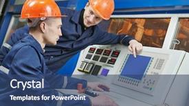  Presentation with industrial engineer - Cool new theme with manufacture process near control panel backdrop and a ocean colored foreground