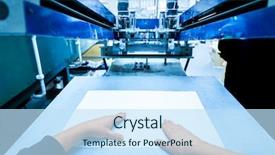  Presentation with industrial machine - Colorful presentation enhanced with manufacture work first person perspective backdrop and a sky blue colored foreground