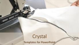  Presentation with garment manufacturing - Beautiful presentation theme featuring garment manufacturing - industrial overlocker sewing machine backdrop and a lemonade colored foreground