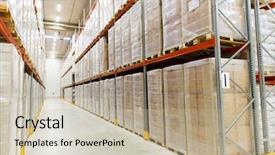  Presentation with manufacturing industry - Cool new PPT theme with manufacturing concept - cargo box backdrop and a mint green colored foreground