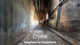  Presentation with flyover - Colorful PPT theme enhanced with manufacturing decline - discarded building flyover backdrop and a gray colored foreground