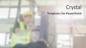  Presentation with industrial - Amazing slide deck having manufacturing decline - industrial business background blurred concept backdrop and a  colored foreground