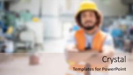  Presentation with industrial - PPT layouts featuring manufacturing decline - industrial business blurred background concept background and a  colored foreground