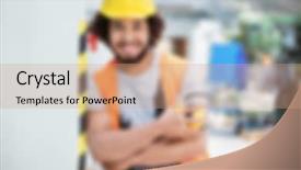  Presentation with industrial - Amazing PPT layouts having manufacturing decline - industrial business blurred background concept backdrop and a  colored foreground